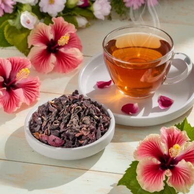 Pétales de fleurs d'hibiscus séchées pour infusion